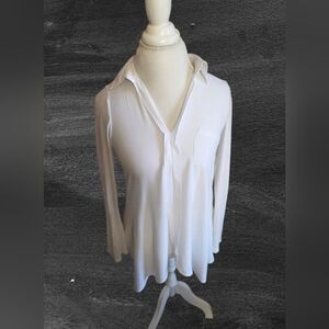 🫧 Pleione Elegant White Button Down Shirt Sz S
